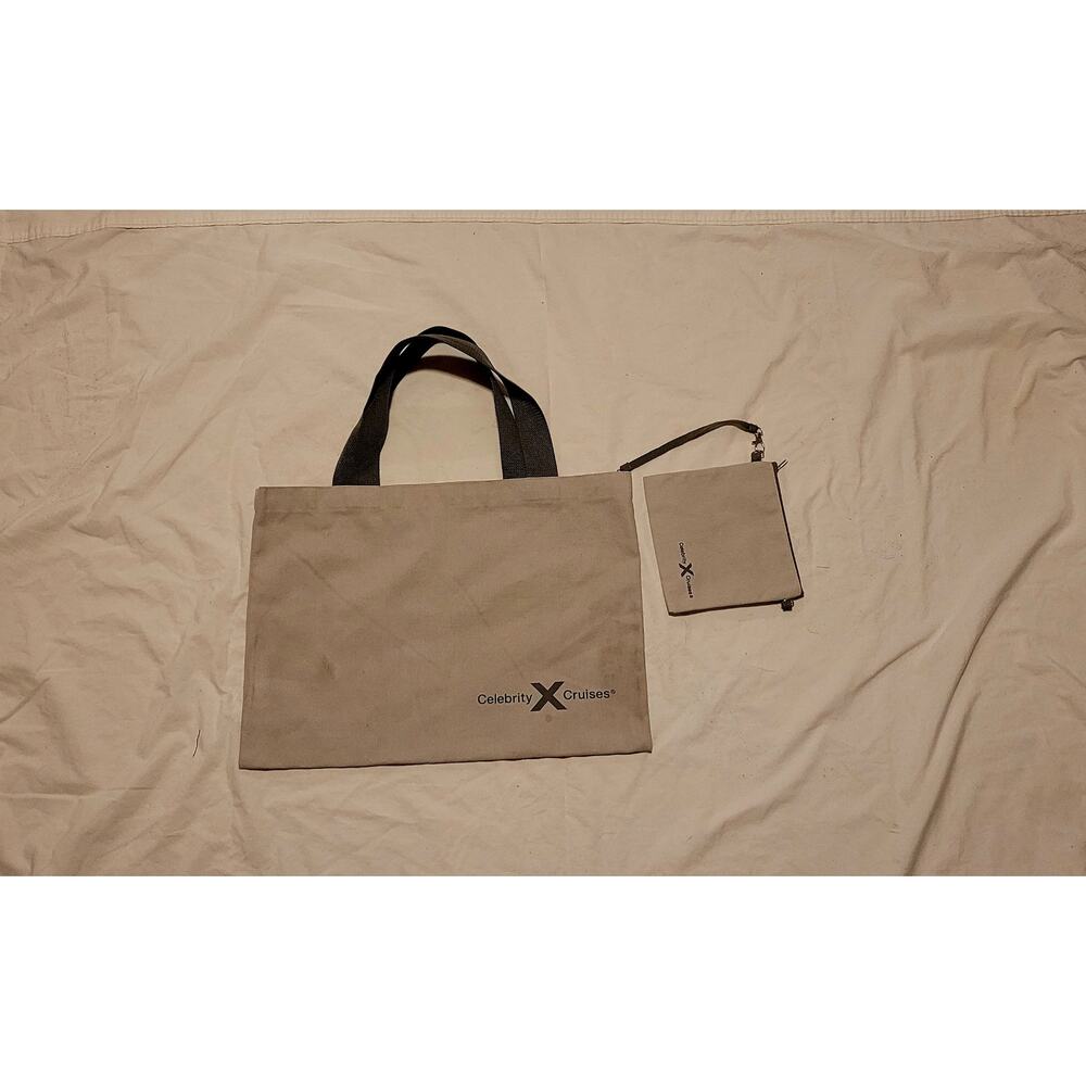 Celebrity Cruises tote with matching mini bag gray cruise vacation beach bag